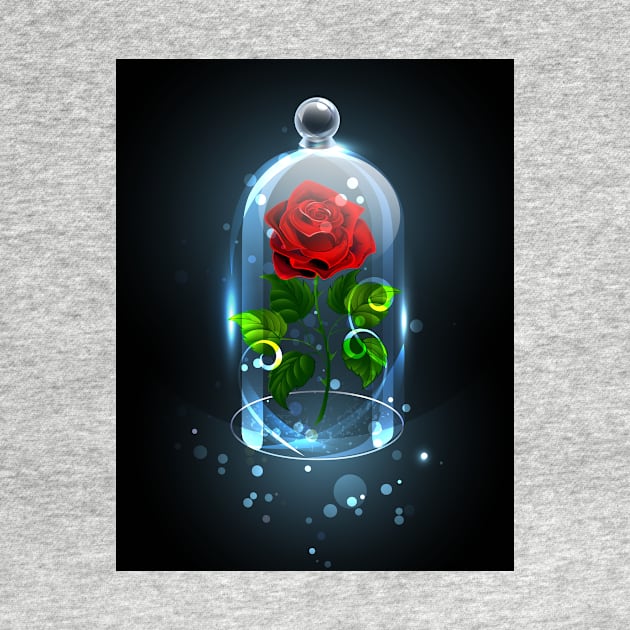 Red Rose under the Crystal Dome by Blackmoon9